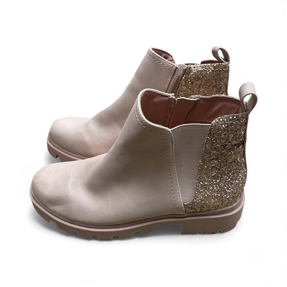 DV Dolce Vita Girls Nedry Faux Leather Chunky Glitter Lug Sole Chelsea Boots 4